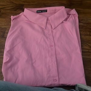 Shein pink button up size large